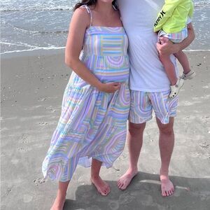 Kenny Flowers Pastel Striped Maxi Dress